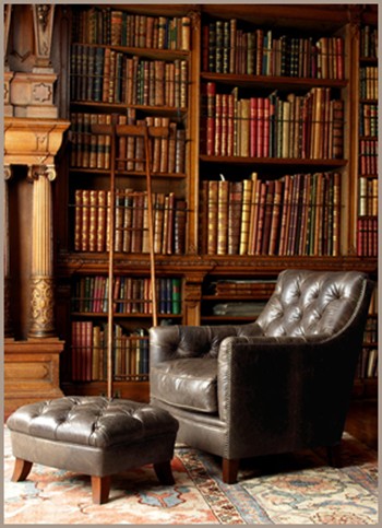 Interior Home Design Gallery on Library Books Leather Chair Study Office Interior Design Home Ideas1